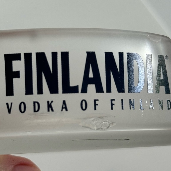 Finlandia Vodka Advertising Vintage Ashtray Frosted Glass - Picture 5 of 8